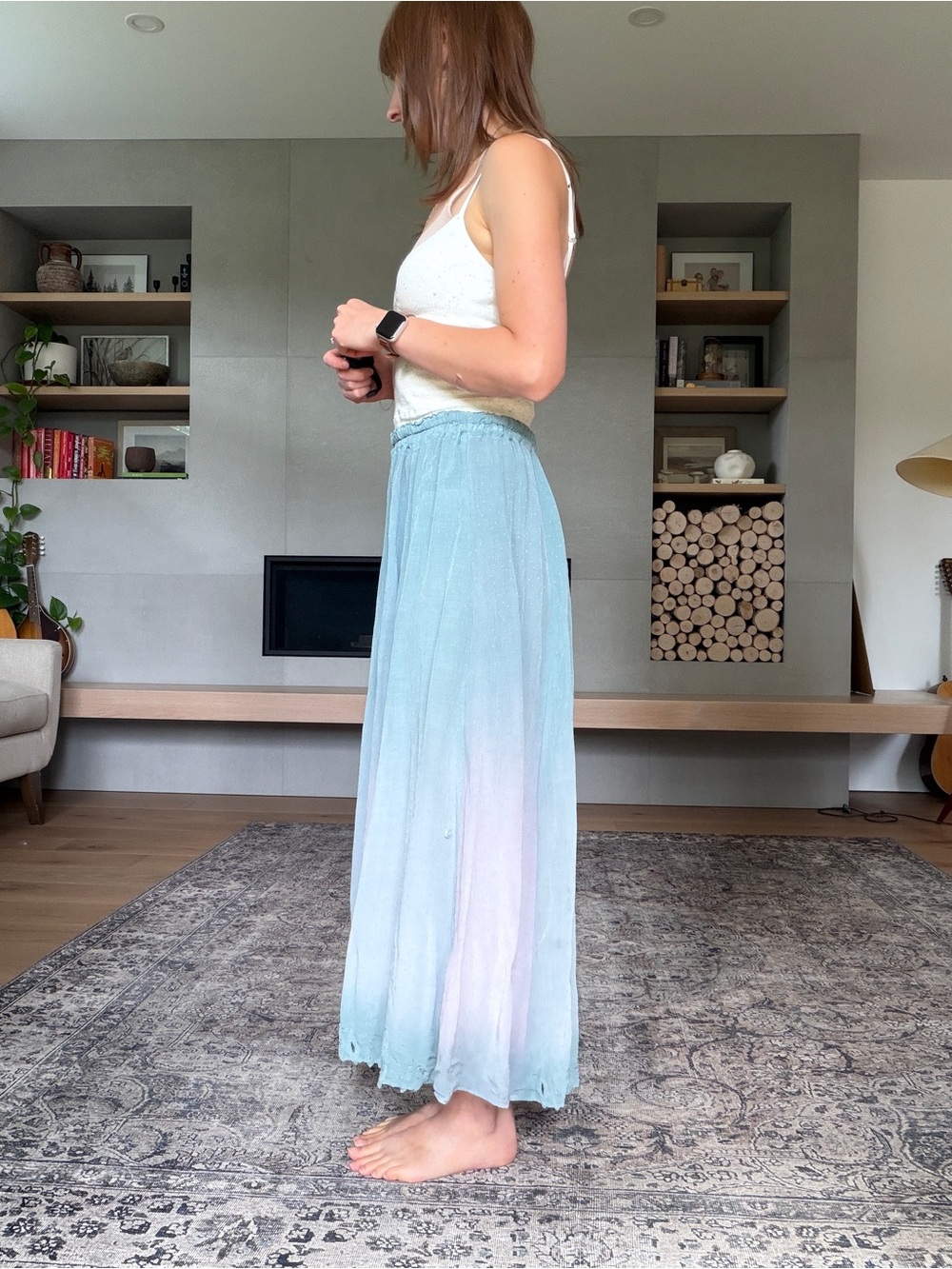 Vintage Fairycore blue and lilac maxi skirt small medium - Picture 4 of 15
